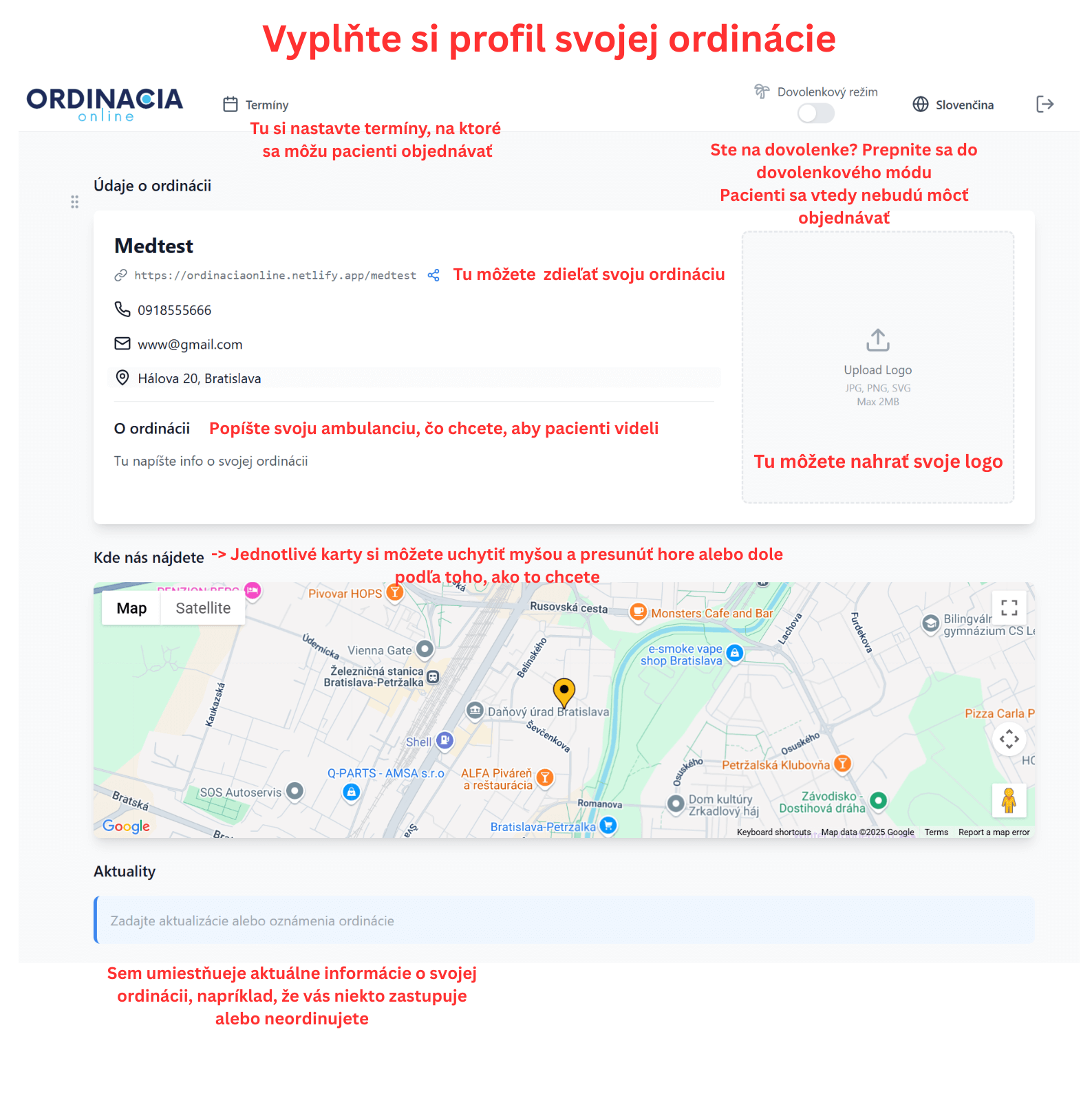 Vyplňte si profil svojej ambulancie